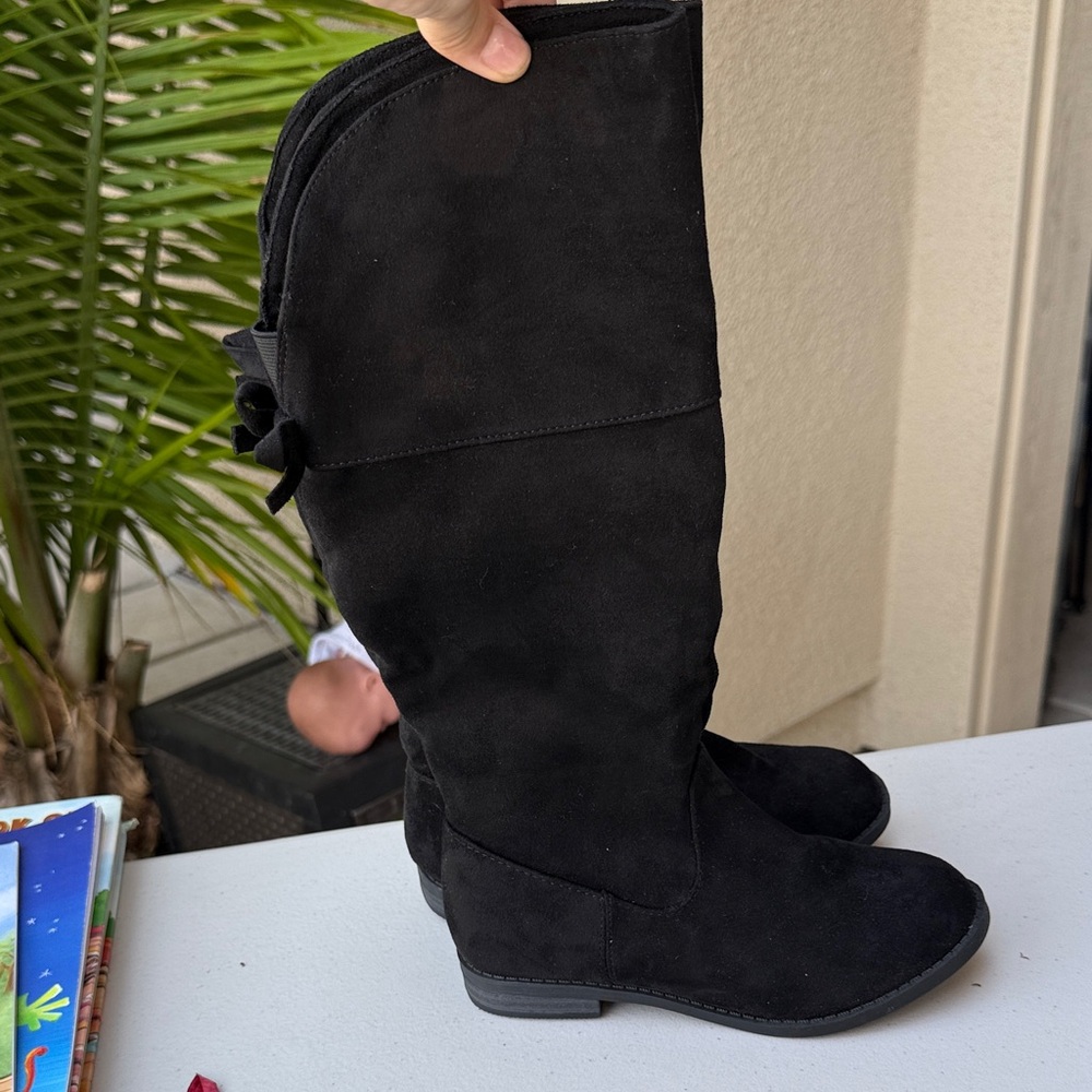 Cat & Jack Black Knee-High Boots